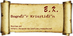 Bognár Krisztián névjegykártya